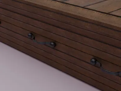 3D wooden coffin 3D model