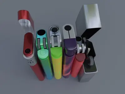 Realistic Lighter Pack Awesome Lighters Free low-poly 3D model
