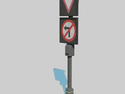 Cyberpunk Street Signs Double 3D model