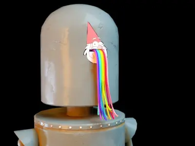 Cartoon Character Robot Low-poly 3D model