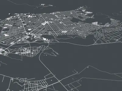 Cityscape  Low-poly 3D model
