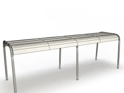 Luxembourg Metallic Benches and Table Fermob 3D model