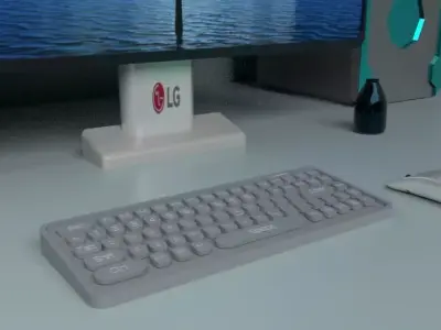 CoModern mputer Desk 3D model