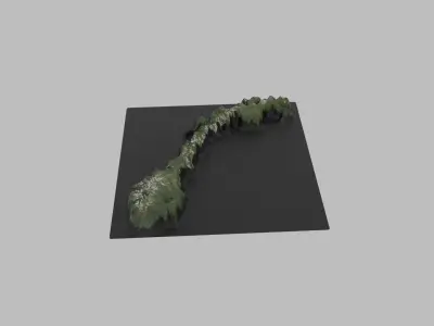 Norway Map Country Low-poly 3D model