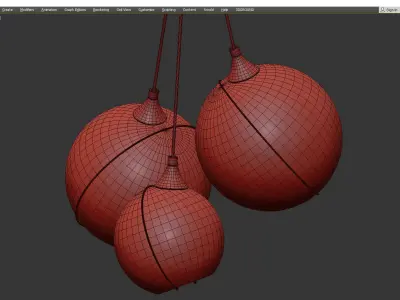 OPEN ORBIT CLEAR GLASS CHANDELIER Low-poly 3D model