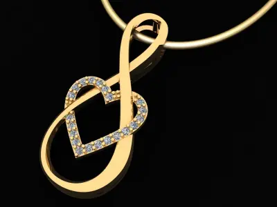 Heart love pendant 3D print model  3D print model