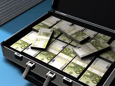 Suitcase with euro 3D model