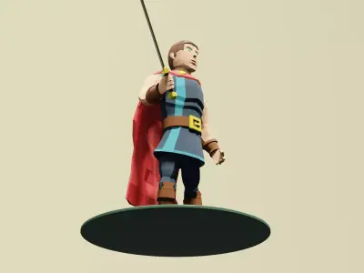 Low Poly Medieval Hero Low-poly 3D model