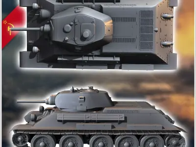 T-34-76 M1940 - Soviet army WW2 Second World East front Ostfront 3D print model