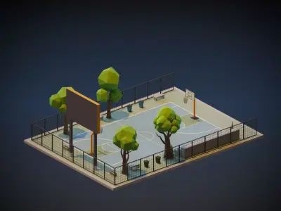 Basketball Complex Low-poly 3D model