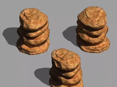 Desert - Mountain - Wind Stone 07 3D model