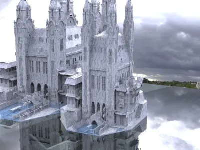 Fantasy Venice waterfront kit bash collection 1 3D model