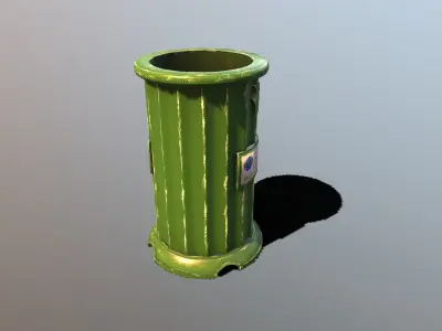 Trash Bin Stylized Low-poly 3D model