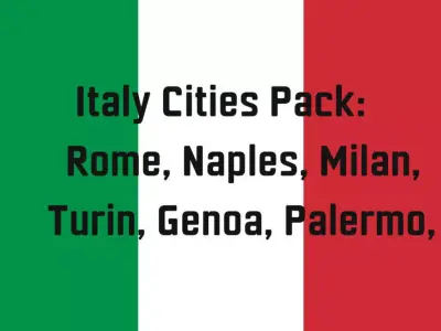 Italy Cities Pack - Rome Naples Milan Turin Genoa Palermo 3D model