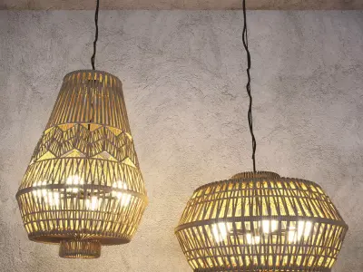 Rope ceiling lights Free 3D model