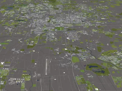Beijing 50x50km City Map Model 3D model