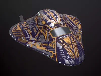 Sci Fi Space Ship Low-poly 3D model