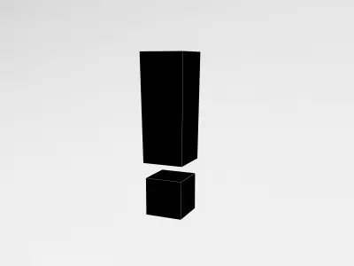 Exclamation Mark Symbol v1 001 Low-poly 3D model