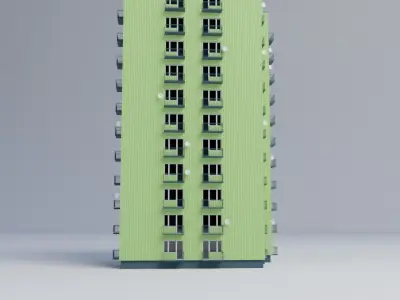 Apartment building 3D model 18