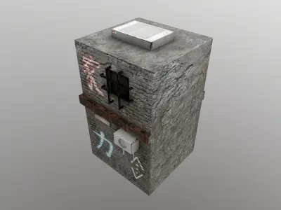 Cyberpunk City - Building 25 Low-poly 3D model