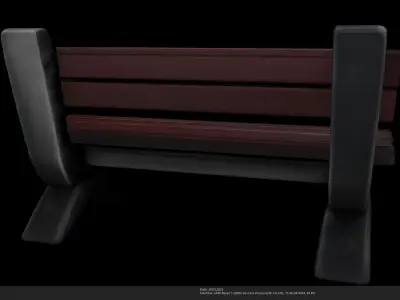 Stylized Wooden Park Bench - AI Low-poly 3D model