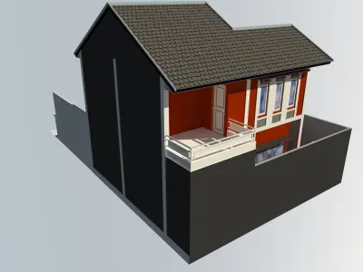House land size 10 x 15 m 3D model