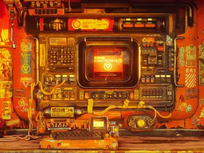 Retro Scifi Scene Octane and C4d 3D model