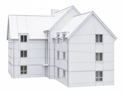 Neighborhood Houses P33 Low-poly 3D model