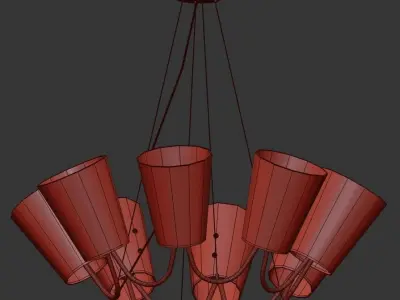 Dulcet 8 modern chandelier with clear glass shades 3D model