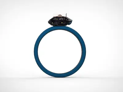 DIAMOND Sci-Fi RING Low-poly 3D model
