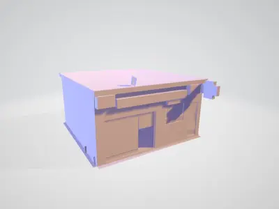 City-pharmacy box Low-poly 3D model