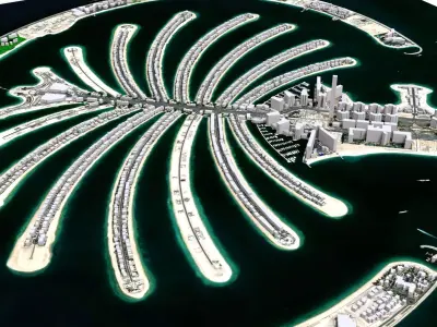 The Palm Jumeirah Island Dubai 3D model