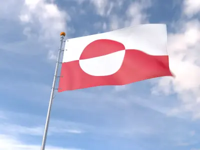 Flag Greenland animated loop 3D model