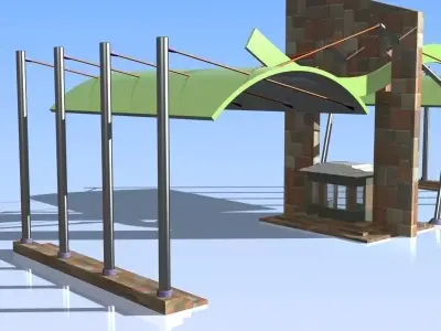 Fence and Gate 03 3D model
