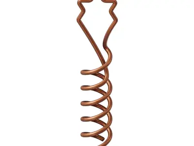 Copper Spiral Star Lamp Filament 3D model