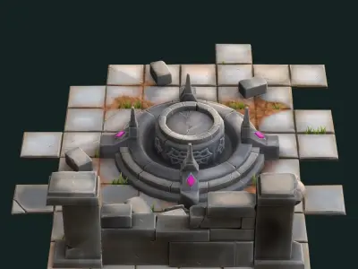 Pedestal  wall and tile 3D model