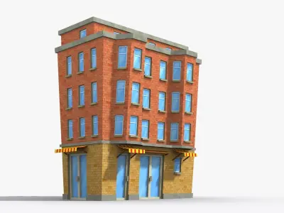 Cartoon Building x27 Low-poly 3D model
