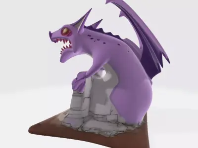 Clash A Rama Sep25 Clash Dragon in front of Stone Door 3D print model