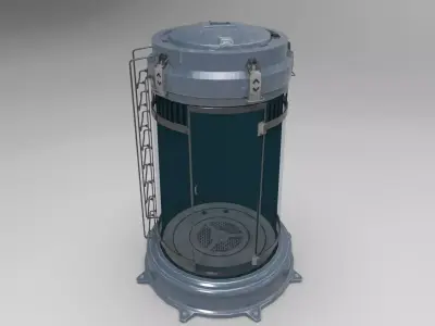Sci-Fi container  Low-poly 3D model