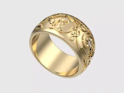 Flourish Weave Pattern Ring JDBCo 3D print model