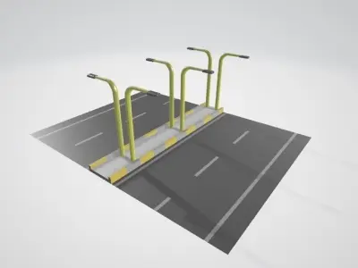 Street for gaming 3D model
