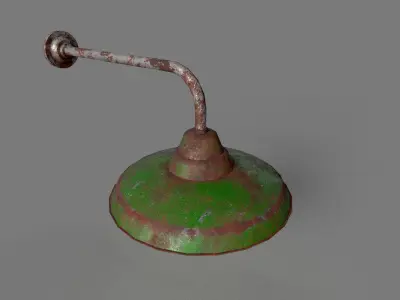 Old Rusted Outdoor Wall Lamp  Low-poly 3D model