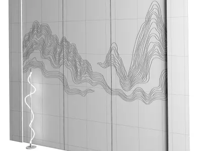 Decorativ panel wave 3 3D model