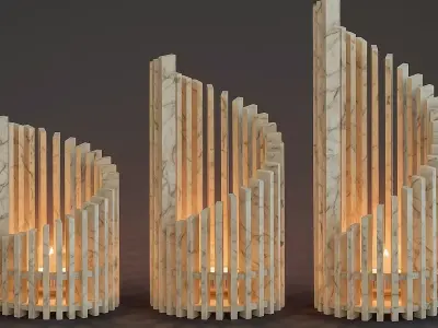 3 Piece Modern Candle Holder Set 3D print model