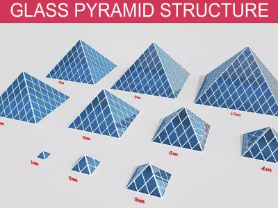 Glass Pyramid Structure 3D model