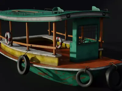 boat game asset 3D model