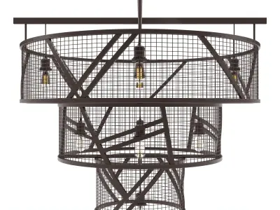 Wrought Iron Tiered Cage Light 3D model