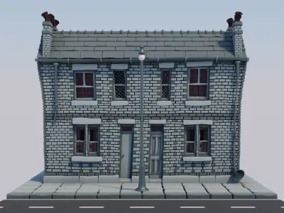 Yorkshire Tenement Cartoon  Style 3D model