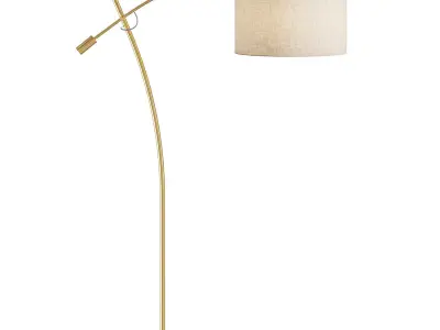 Possini Euro Raymond Warm Gold Adjustable Boom Arc Floor Lamp 3D model