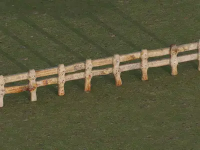 wooden fence Low-poly 3D model